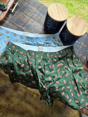 J. Crew xl Men’s Green Football-Print Cotton Boxers